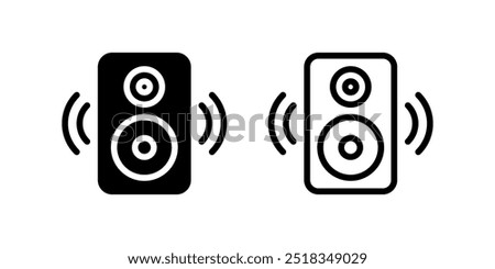 Speaker icon set. flat illustration of vector icon on white background