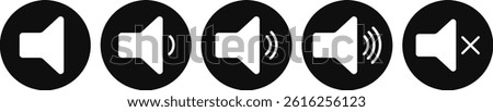 speaker icon set. Mute and unmute volume sound.Audio speaker. volume icons
