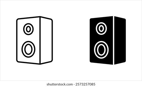 speaker icon set, on white background.