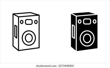 speaker icon set, on white background.