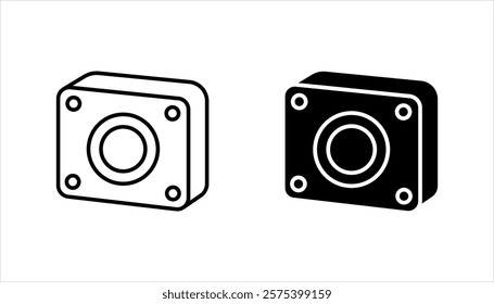 speaker icon set, on white background.