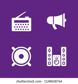speaker icon set. sound system, speaker and megaphone vector icon for graphic design and web