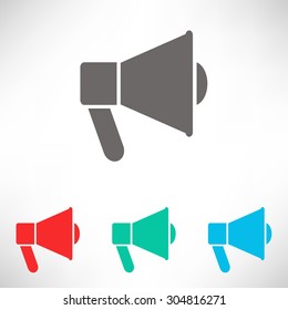 Speaker icon. Set of varicolored icons.