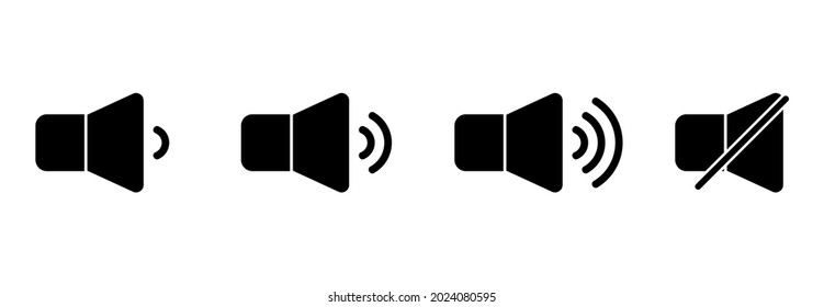 símbolo de símbolo del vector del conjunto de iconos del altavoz