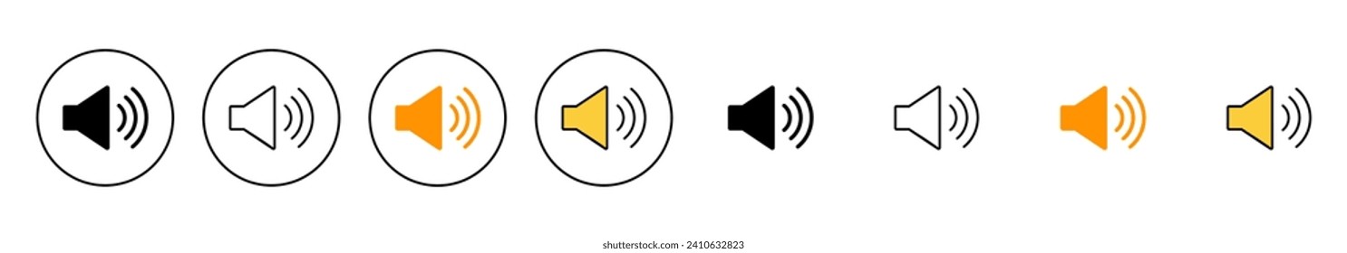 Speaker icon set vector. volume sign and symbol. loudspeaker icon. sound symbol