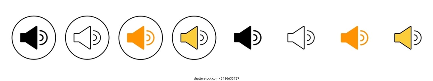 Speaker icon set vector. volume sign and symbol. loudspeaker icon. sound symbol