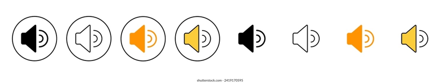 Speaker icon set vector. volume sign and symbol. loudspeaker icon. sound symbol