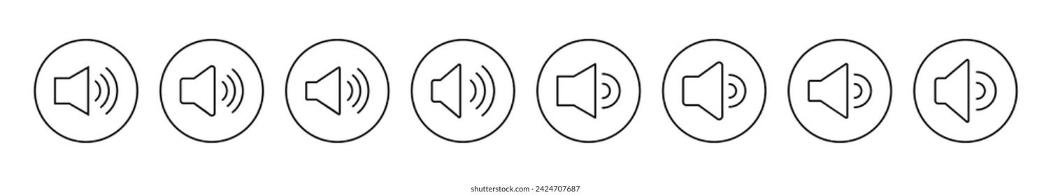 Speaker icon set vector. volume sign and symbol. loudspeaker icon. sound symbol