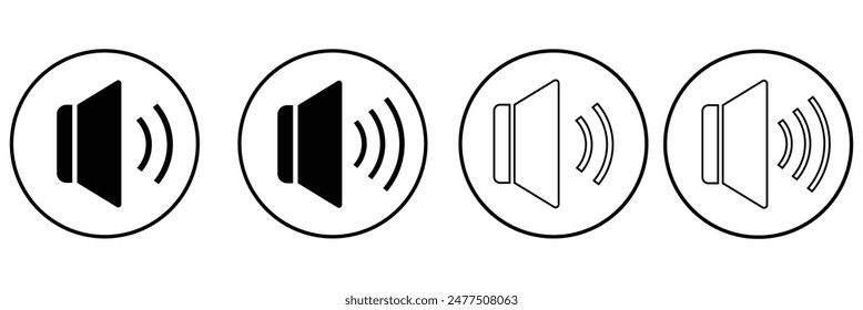  Speaker icon set vector. volume sign and symbol. loudspeaker icon. sound symbol. Vector Illustration.