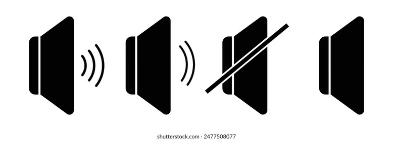  Speaker icon set vector. volume sign and symbol. loudspeaker icon. sound symbol. Vector Illustration.