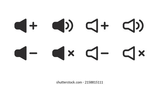 Lautsprechersymbol eingestellt. Volumensymbol. Lautsprechersymbol. Lautstärke Auf und Ab, Lautstärke, Tonsymbol