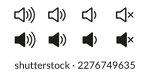 Speaker icon set. volume icon vector. loudspeaker icon vector. sound symbol.