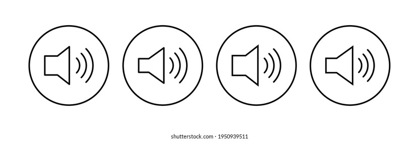 Lautsprechersymbol eingestellt. Lautstärkesymbol, Vektorgrafik. Lautsprechersymbol, Vektorgrafik. Tonsymbol
