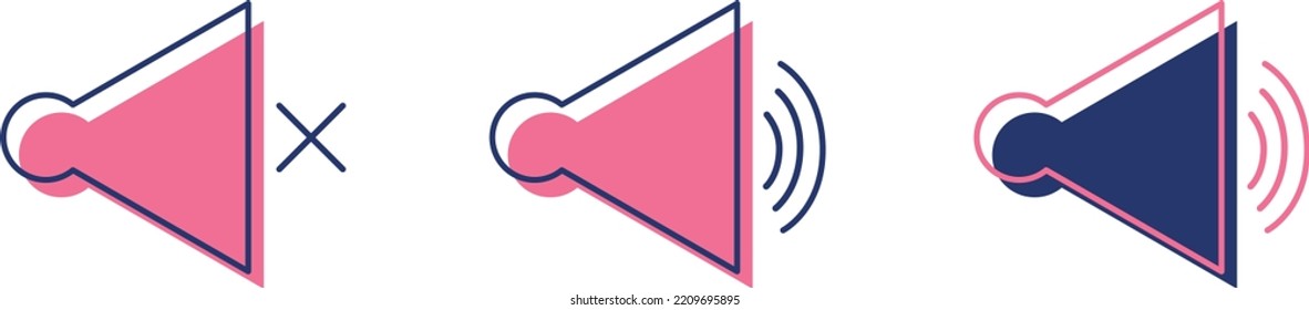Speaker icon set. Volume icon vector. loudspeaker icon. Sound symbol. Vector illustration in Cartoon flat style