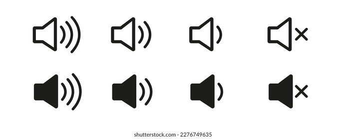 Juego de iconos del altavoz. vector de icono de volumen. vector de icono de altavoz. símbolo de sonido.
