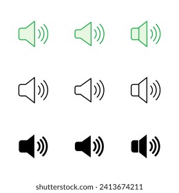 Speaker icon set. volume icon vector. loudspeaker icon vector. sound symbol