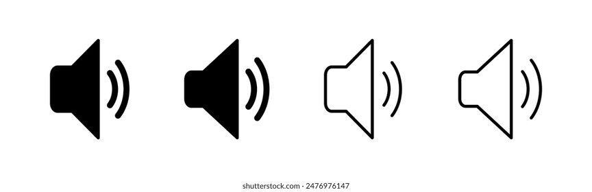 Conjunto de iconos de altavoces. Vector de iconos de volumen. Vector de iconos de altavoces. símbolo de sonido