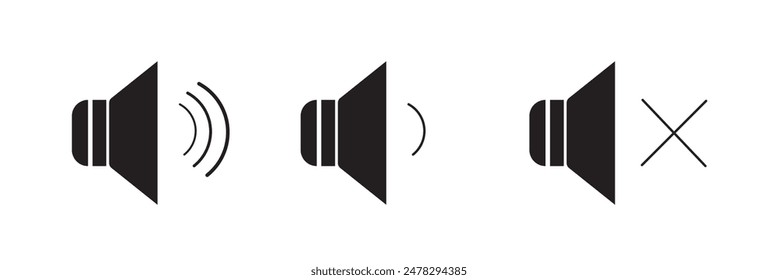 Speaker icon set. volume icon vector. loudspeaker icon vector. sound symbol