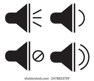 Conjunto de iconos de altavoces. Vector de iconos de volumen. Vector de iconos de altavoces. símbolo de sonido