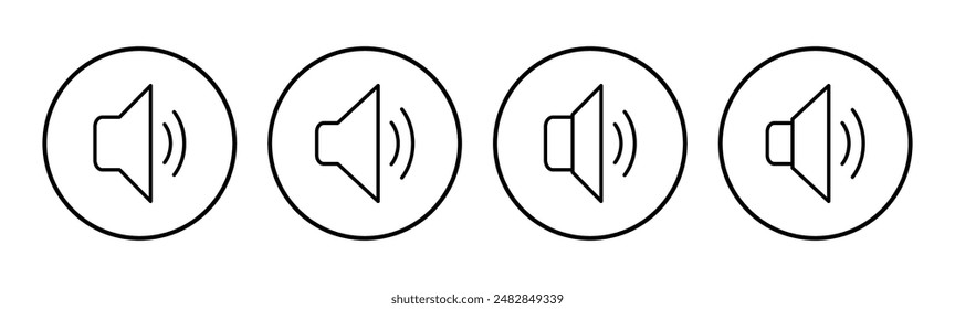 Speaker icon set. volume icon vector. loudspeaker icon vector. sound symbol