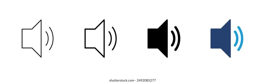Speaker icon set. volume icon vector. loudspeaker icon vector. sound symbol