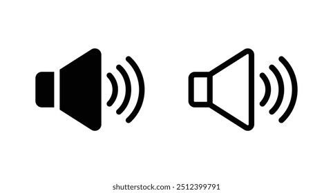 Conjunto de iconos de altavoz. Vector de iconos de volumen. Icono de sonido, símbolo de volumen, señal de altavoz, icono de control de audio