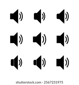 Speaker icon set. volume icon vector. loudspeaker icon vector. sound symbol