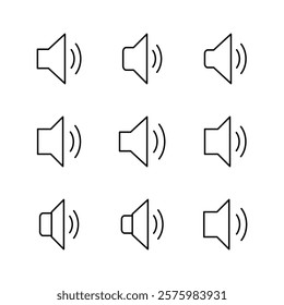 Speaker icon set. volume icon vector. loudspeaker icon vector. sound symbol