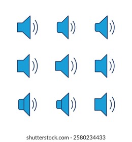 Speaker icon set. volume icon vector. loudspeaker icon vector. sound symbol