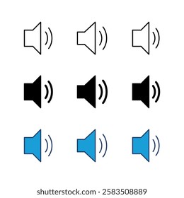 Speaker icon set. volume icon vector. loudspeaker icon vector. sound symbol