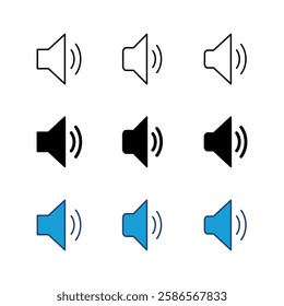 Speaker icon set. volume icon vector. loudspeaker icon vector. sound symbol