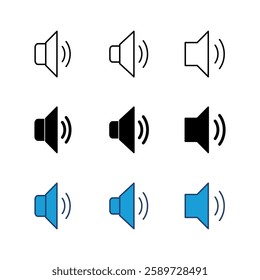 Speaker icon set. volume icon vector. loudspeaker icon vector. sound symbol