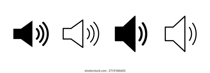 Conjunto de iconos de altavoz. Vector de icono de volumen. Vector de icono de altavoz. símbolo de sonido