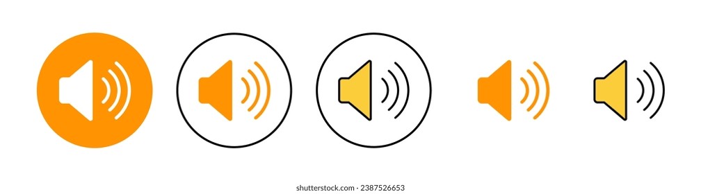 Lautsprecher-Icon-Set für Web- und Mobile-App. Lautstärkezeichen und -zeichen. Lautsprechersymbol. Tonsymbol