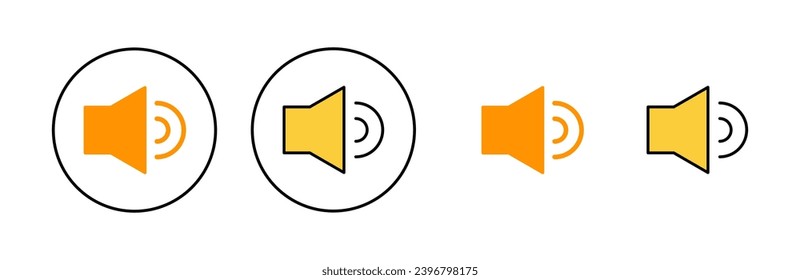 Juego de iconos del altavoz para aplicaciones web y móviles. signo de volumen y símbolo. icono de altavoz. símbolo de sonido