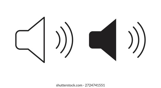 Vectores simples del icono del altavoz en negro, convenientes para los proyectos