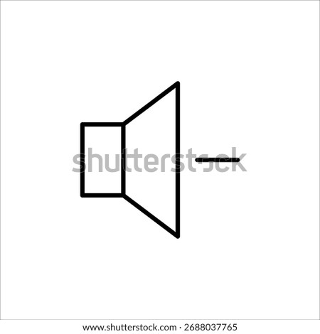 Speaker icon with a single line, representing a very low sound volume.