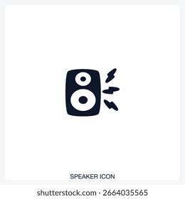 Ícone de alto-falante ícone de vetor sólido com um design arrojado e mínimo. Adequado para apresentações, sites, aplicativos, infográficos e vários projetos digitais ou de impressão.