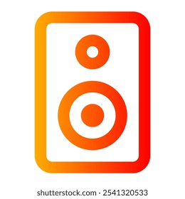 Altavoz, sonido, música, audio, altavoz, estudio, electrónico, woofer, dispositivo, canción. Ilustración de icono de Vector