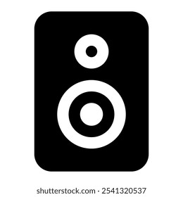 Altavoz, sonido, música, audio, altavoz, estudio, electrónico, woofer, dispositivo, canción. Ilustración de icono de Vector