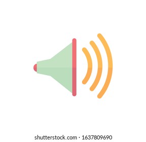 Speaker icon. Sound on. Vector illustration. Megaphone icon.