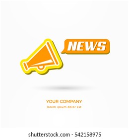 SPEAKER ICON AND SPEECH BUBBLE WITH WORD "NEWS"
