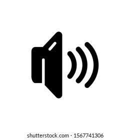 Speaker icon template in black flat design on white background, Speaker symbol vector sign isolated on white background illustration for graphic and web site Computer and mobile