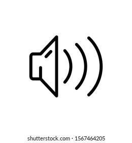 Speaker icon template in line art style on white background, Speaker symbol vector sign isolated on white background illustration for graphic and web site Computer and mobile
