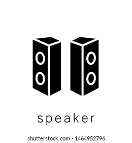 Speaker Icon , Template Logo Design Vector Emblem Isolated Illustration , Sound Business Volume Outline Solid Background White

