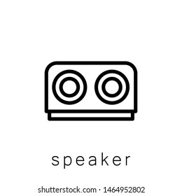 Speaker Icon , Template Logo Design Vector Emblem Isolated Illustration , Sound Business Volume Outline Solid Background White
