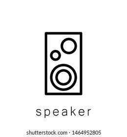 Speaker Icon , Template Logo Design Vector Emblem Isolated Illustration , Sound Business Volume Outline Solid Background White
