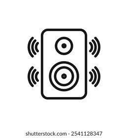 Speaker icon Thin line flat illustration