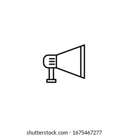 Lautsprechersymbol, dünne Linie, Umriss einzeln auf weißem Hintergrund EPS-Vektorillustration