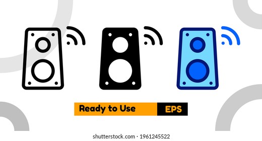 speaker icon with three style and isolated sign symbol vector illustration high quality for banner, poster, social media, presentation, and website